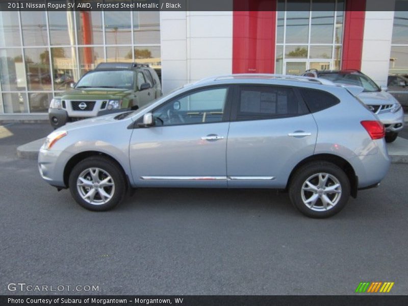 Frosted Steel Metallic / Black 2011 Nissan Rogue SV AWD