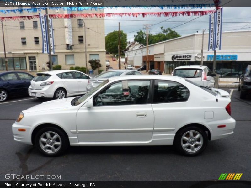 Noble White / Gray 2003 Hyundai Accent GT Coupe