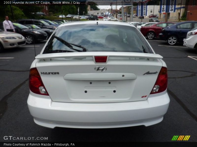 Noble White / Gray 2003 Hyundai Accent GT Coupe