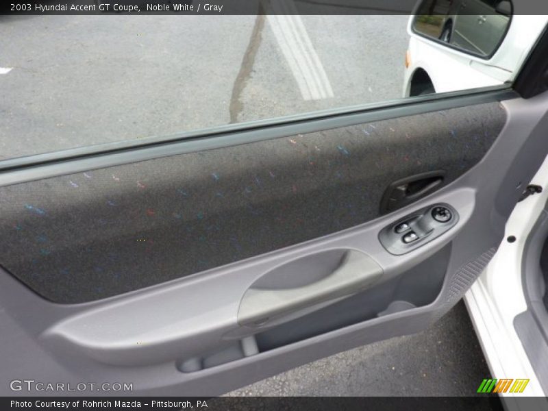 Noble White / Gray 2003 Hyundai Accent GT Coupe