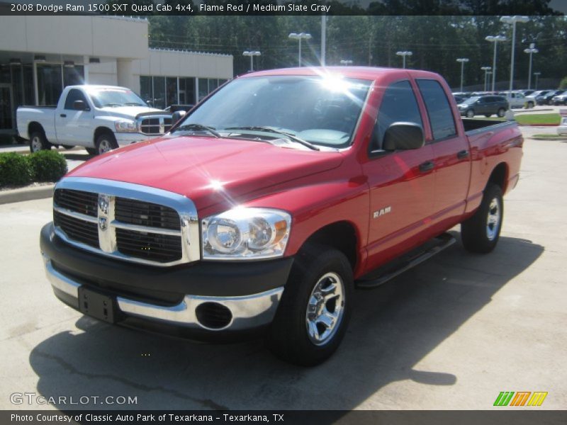 Flame Red / Medium Slate Gray 2008 Dodge Ram 1500 SXT Quad Cab 4x4