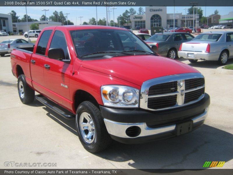 Flame Red / Medium Slate Gray 2008 Dodge Ram 1500 SXT Quad Cab 4x4