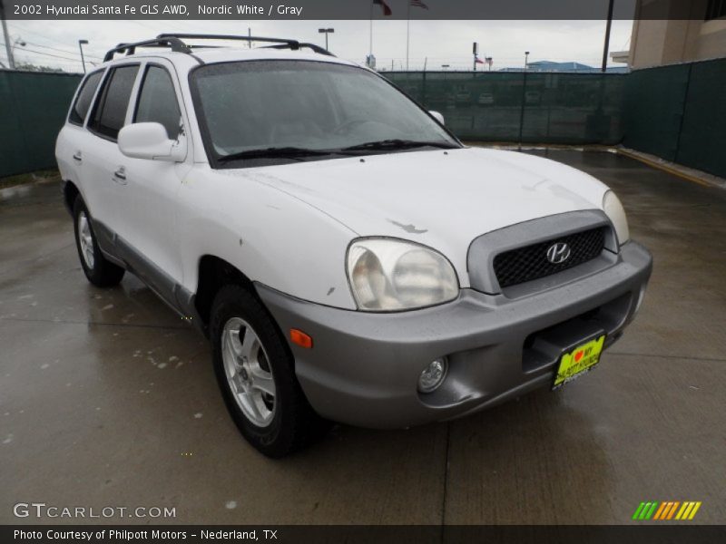 Nordic White / Gray 2002 Hyundai Santa Fe GLS AWD