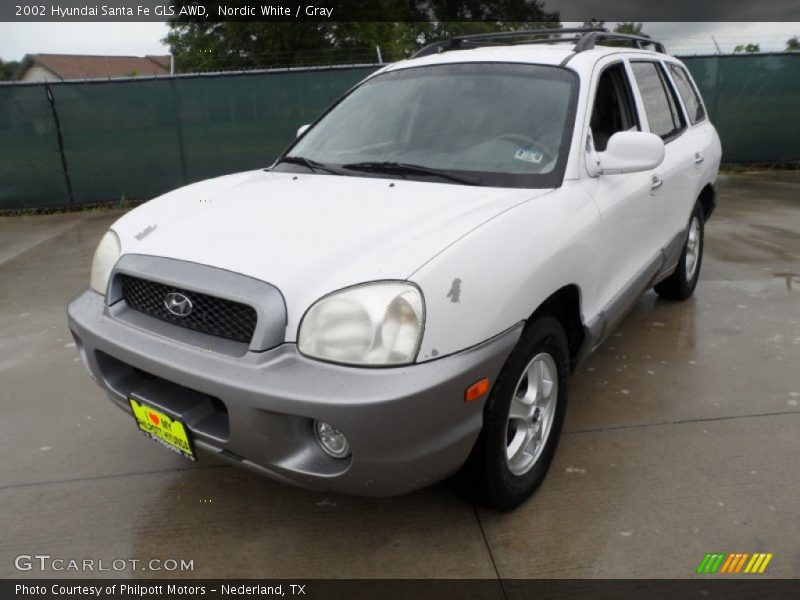Nordic White / Gray 2002 Hyundai Santa Fe GLS AWD