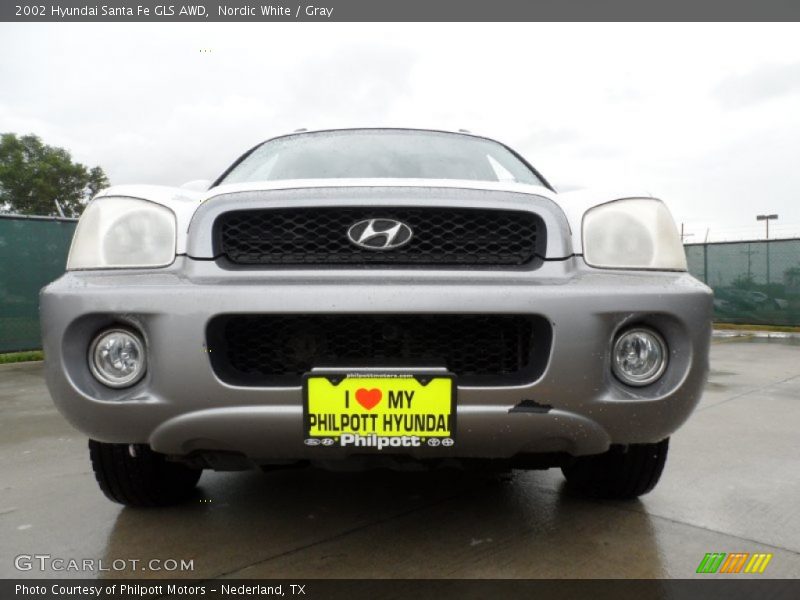 Nordic White / Gray 2002 Hyundai Santa Fe GLS AWD