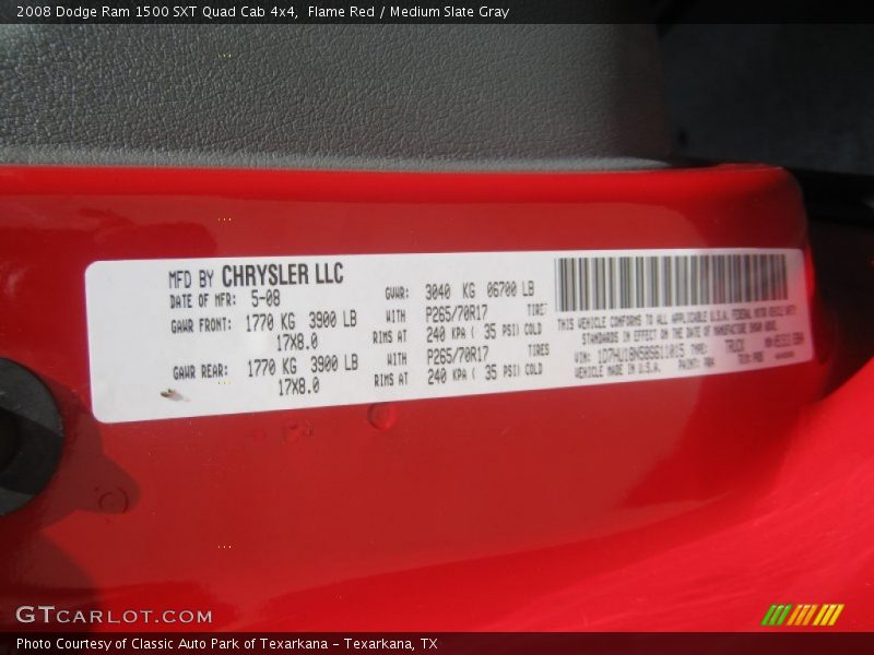 Flame Red / Medium Slate Gray 2008 Dodge Ram 1500 SXT Quad Cab 4x4