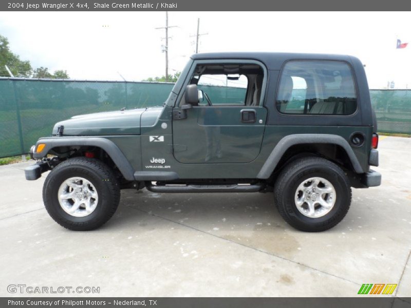 Shale Green Metallic / Khaki 2004 Jeep Wrangler X 4x4