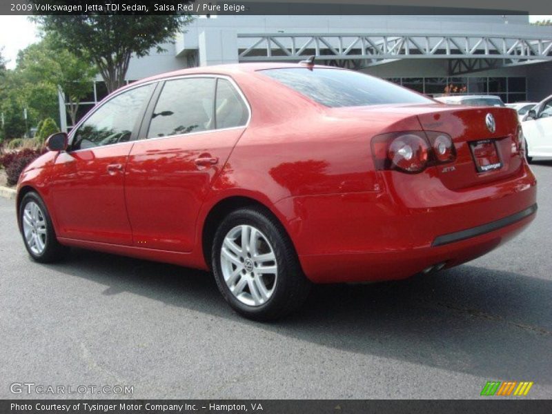 Salsa Red / Pure Beige 2009 Volkswagen Jetta TDI Sedan
