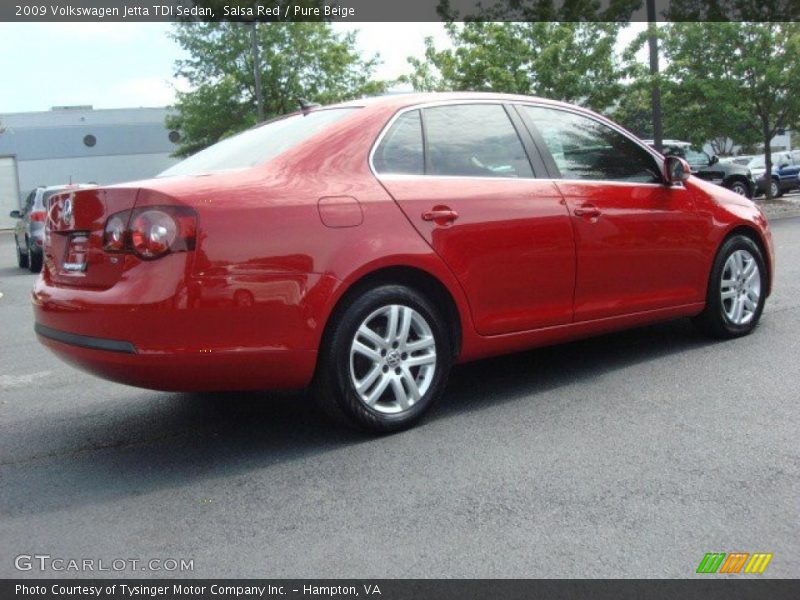 Salsa Red / Pure Beige 2009 Volkswagen Jetta TDI Sedan