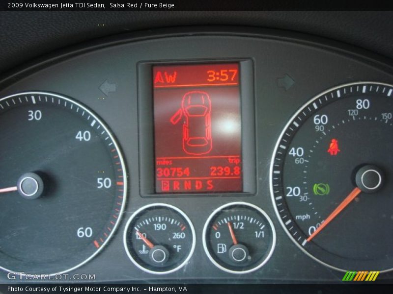 Salsa Red / Pure Beige 2009 Volkswagen Jetta TDI Sedan