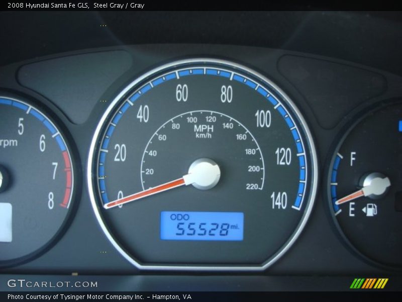 Steel Gray / Gray 2008 Hyundai Santa Fe GLS
