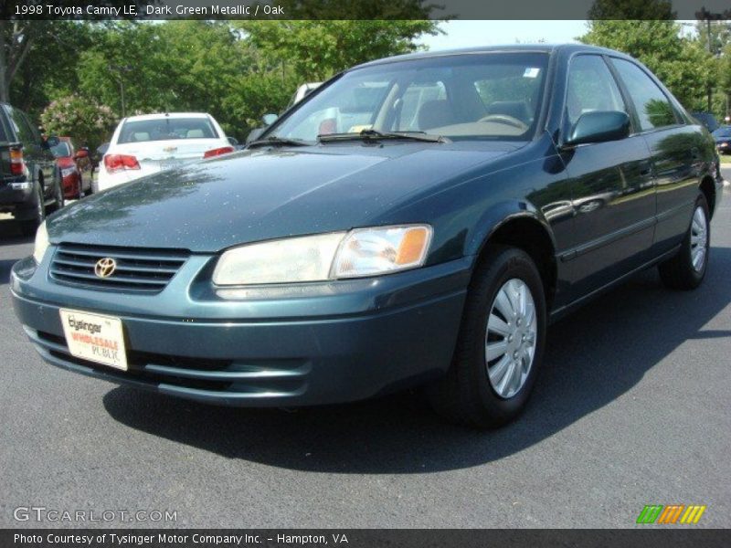 Dark Green Metallic / Oak 1998 Toyota Camry LE