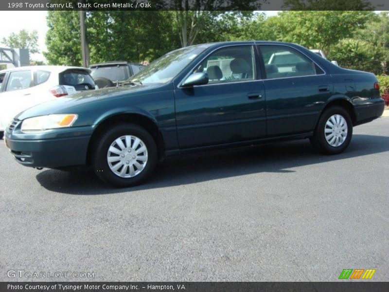 Dark Green Metallic / Oak 1998 Toyota Camry LE