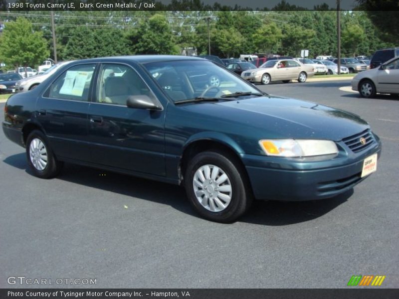 Dark Green Metallic / Oak 1998 Toyota Camry LE