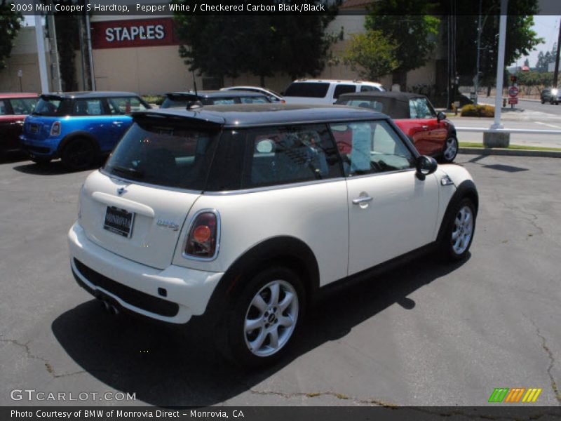Pepper White / Checkered Carbon Black/Black 2009 Mini Cooper S Hardtop