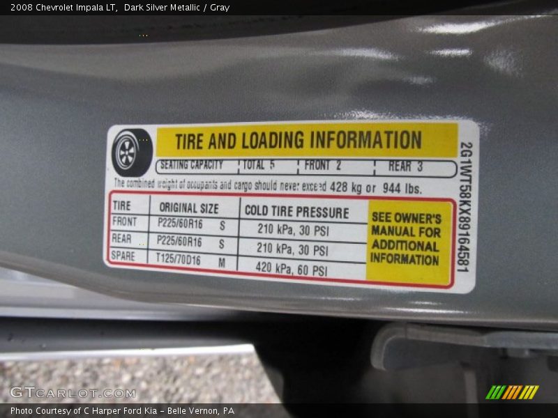 Dark Silver Metallic / Gray 2008 Chevrolet Impala LT