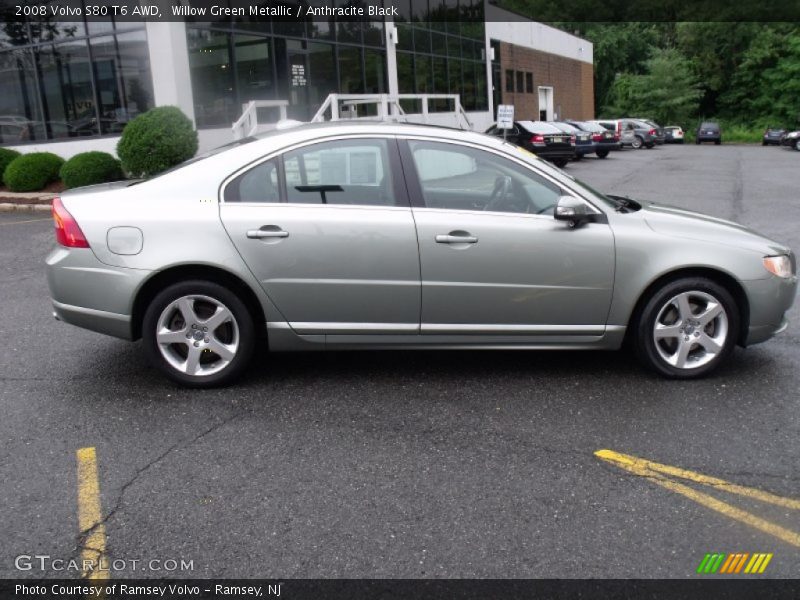 Willow Green Metallic / Anthracite Black 2008 Volvo S80 T6 AWD