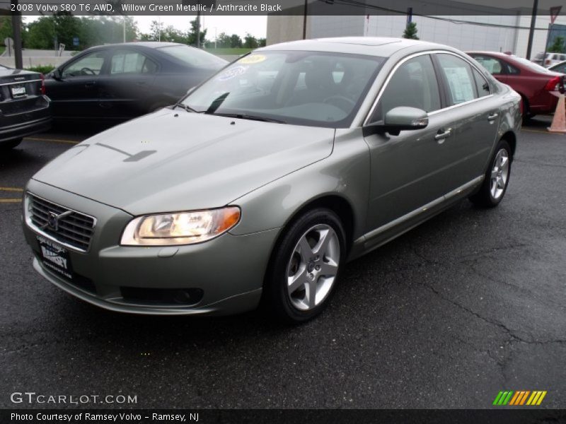 Willow Green Metallic / Anthracite Black 2008 Volvo S80 T6 AWD