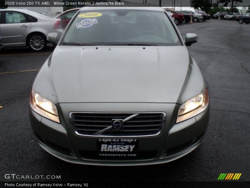 Willow Green Metallic / Anthracite Black 2008 Volvo S80 T6 AWD