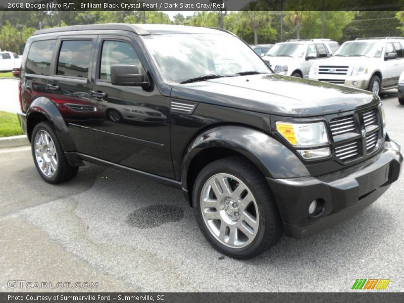 Brilliant Black Crystal Pearl / Dark Slate Gray/Red 2008 Dodge Nitro R/T
