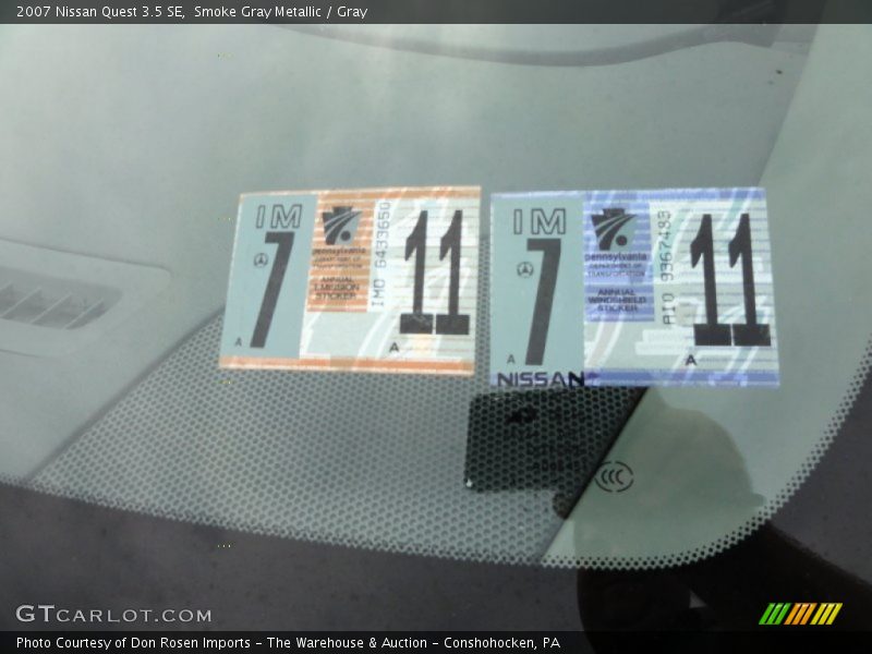 Smoke Gray Metallic / Gray 2007 Nissan Quest 3.5 SE