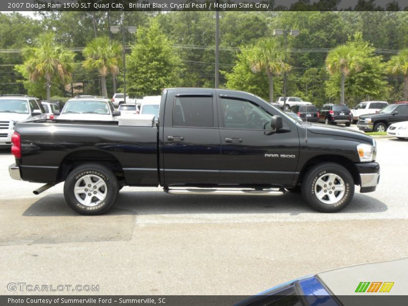 Brilliant Black Crystal Pearl / Medium Slate Gray 2007 Dodge Ram 1500 SLT Quad Cab