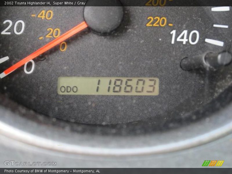 Super White / Gray 2002 Toyota Highlander I4