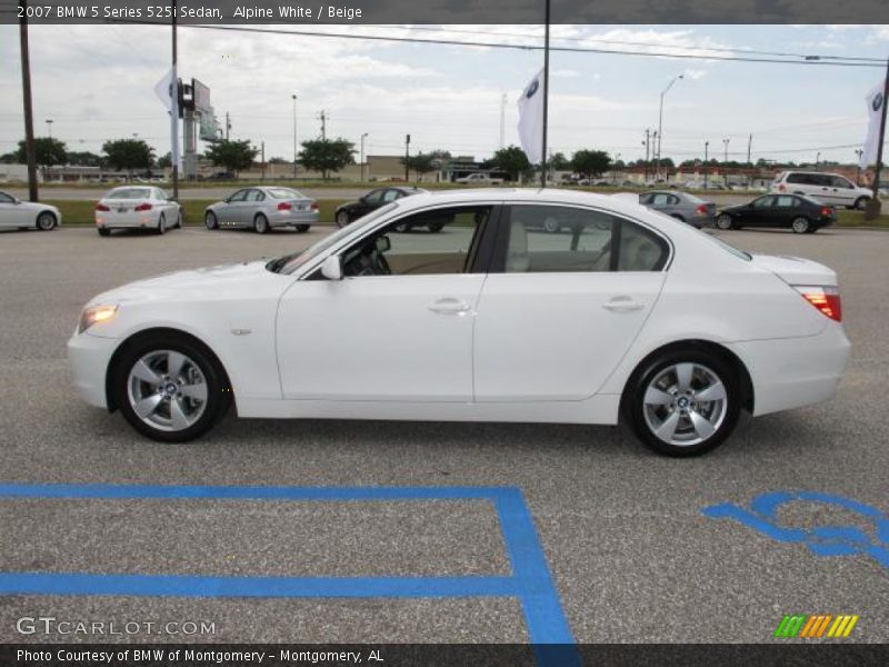 Alpine White / Beige 2007 BMW 5 Series 525i Sedan