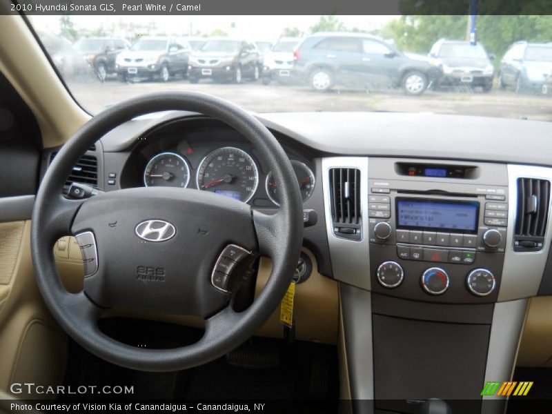 Pearl White / Camel 2010 Hyundai Sonata GLS