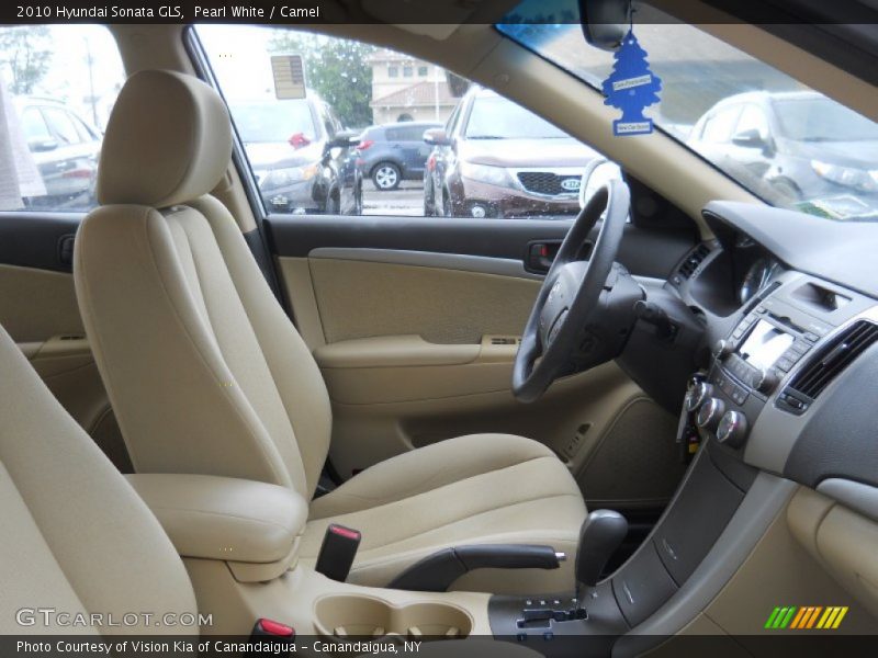 Pearl White / Camel 2010 Hyundai Sonata GLS