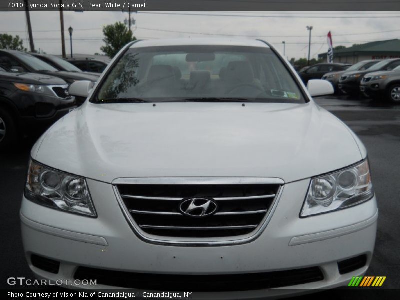 Pearl White / Camel 2010 Hyundai Sonata GLS