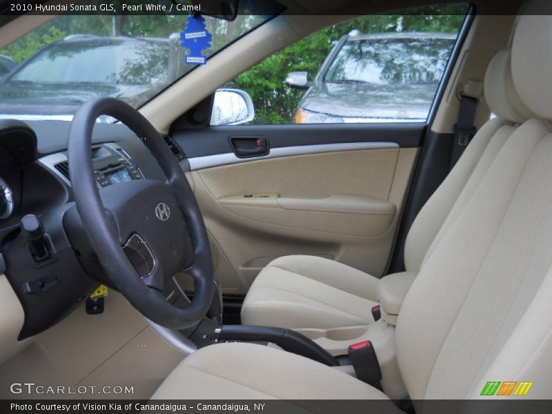 Pearl White / Camel 2010 Hyundai Sonata GLS