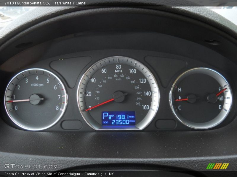 Pearl White / Camel 2010 Hyundai Sonata GLS