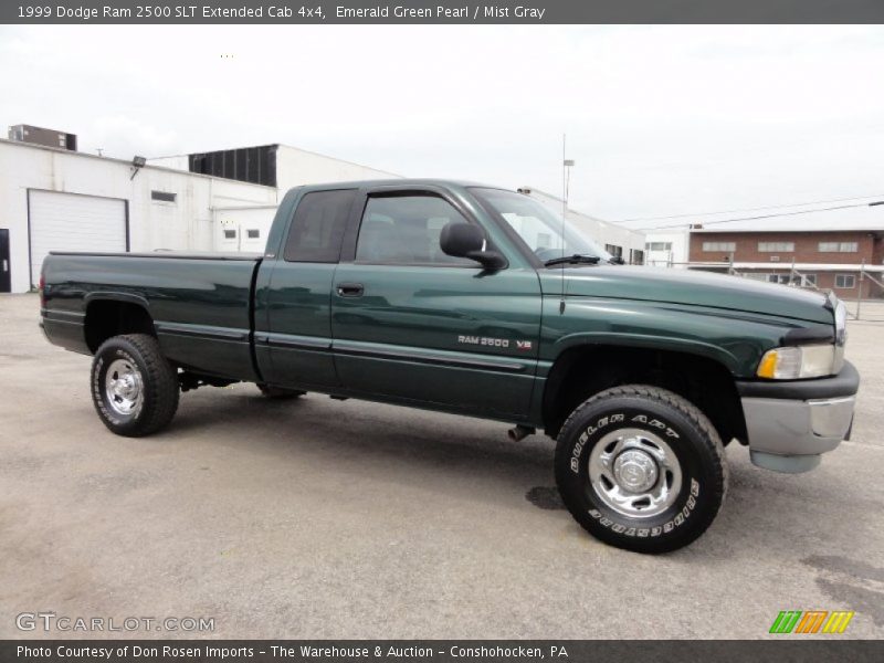 Emerald Green Pearl / Mist Gray 1999 Dodge Ram 2500 SLT Extended Cab 4x4