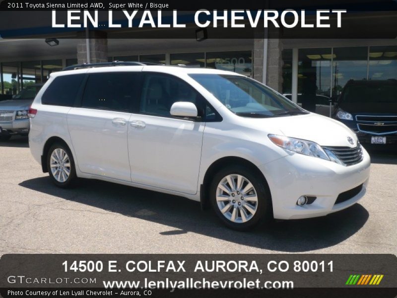 Super White / Bisque 2011 Toyota Sienna Limited AWD