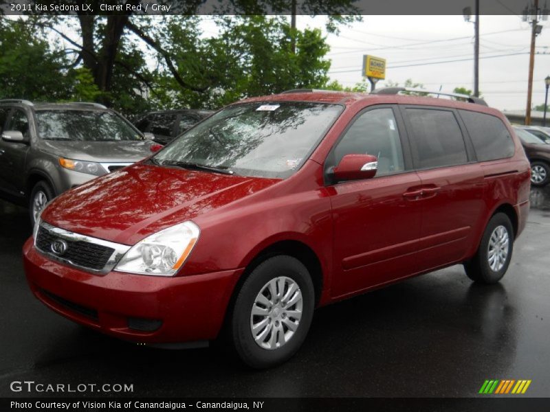 Claret Red / Gray 2011 Kia Sedona LX