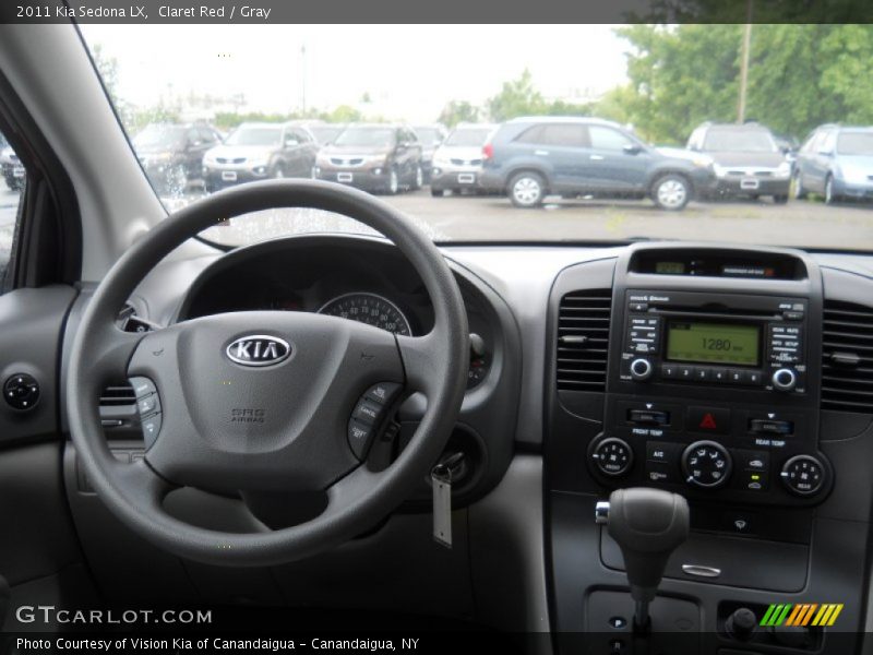 Claret Red / Gray 2011 Kia Sedona LX