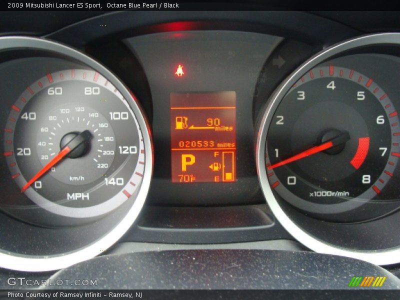 Octane Blue Pearl / Black 2009 Mitsubishi Lancer ES Sport