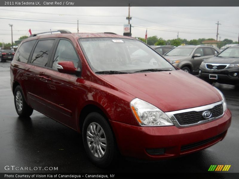 Claret Red / Gray 2011 Kia Sedona LX