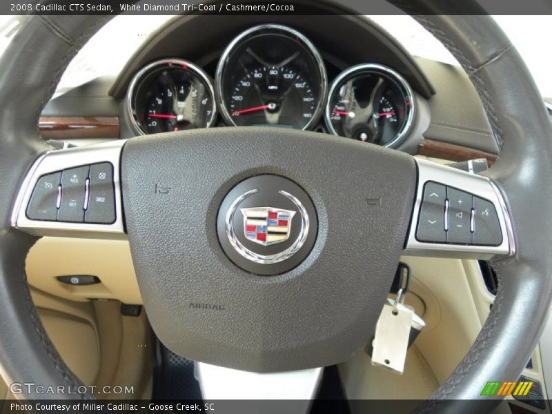 White Diamond Tri-Coat / Cashmere/Cocoa 2008 Cadillac CTS Sedan