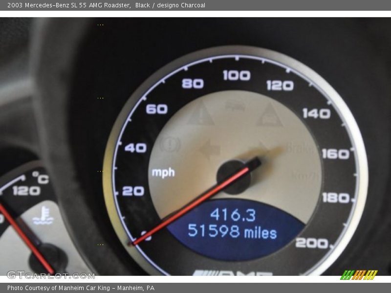 Black / designo Charcoal 2003 Mercedes-Benz SL 55 AMG Roadster