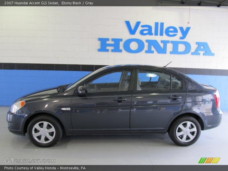 Ebony Black / Gray 2007 Hyundai Accent GLS Sedan