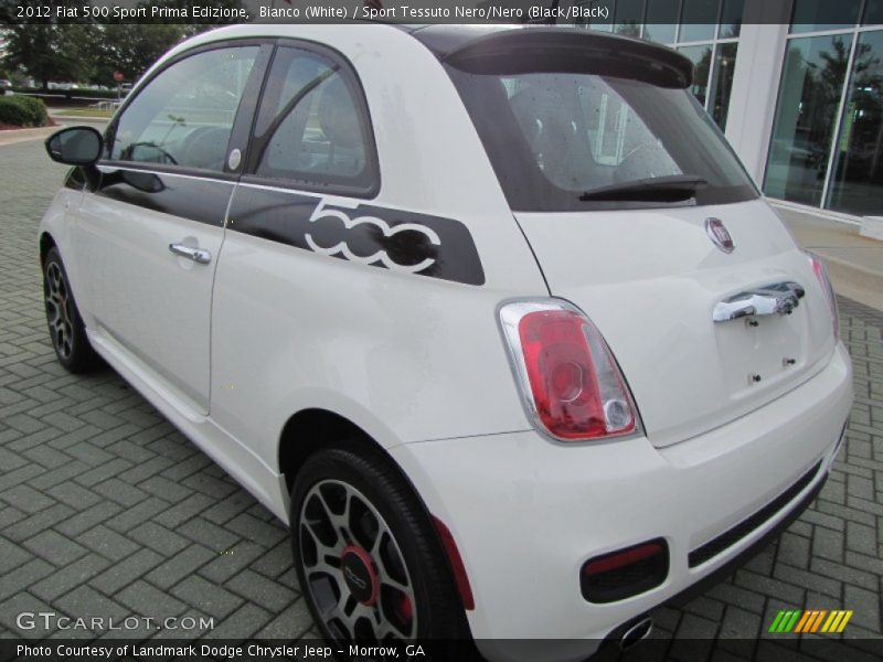 Bianco (White) / Sport Tessuto Nero/Nero (Black/Black) 2012 Fiat 500 Sport Prima Edizione