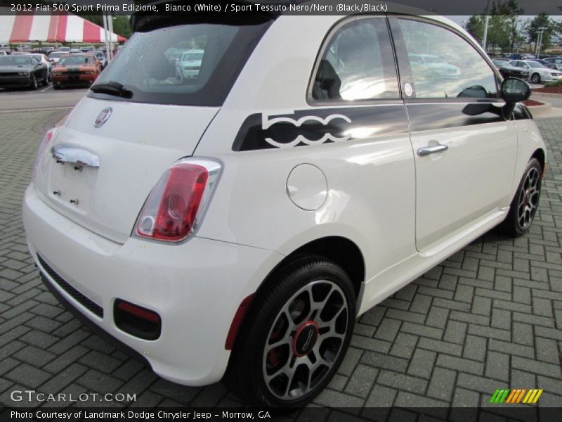 Bianco (White) / Sport Tessuto Nero/Nero (Black/Black) 2012 Fiat 500 Sport Prima Edizione