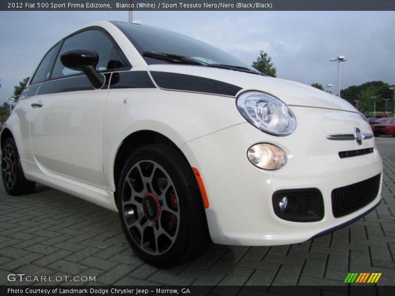 Bianco (White) / Sport Tessuto Nero/Nero (Black/Black) 2012 Fiat 500 Sport Prima Edizione