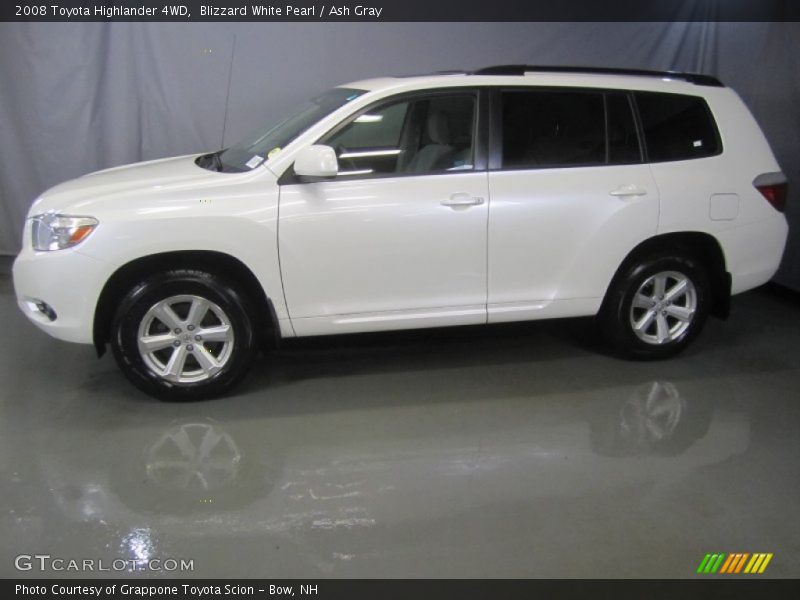 Blizzard White Pearl / Ash Gray 2008 Toyota Highlander 4WD