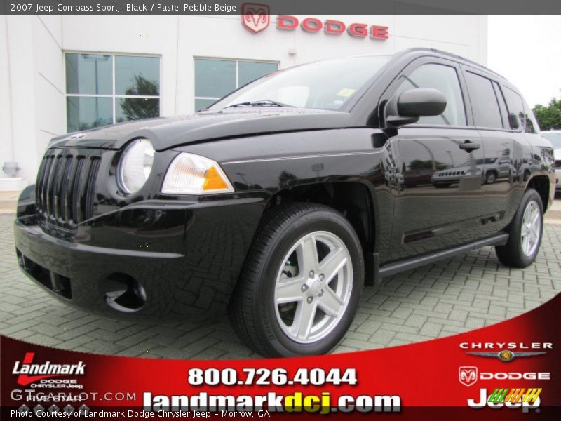 Black / Pastel Pebble Beige 2007 Jeep Compass Sport