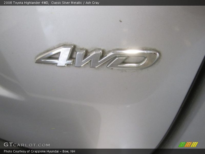 Classic Silver Metallic / Ash Gray 2008 Toyota Highlander 4WD