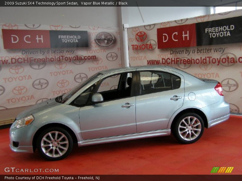 Vapor Blue Metallic / Black 2009 Suzuki SX4 Technology Sport Sedan