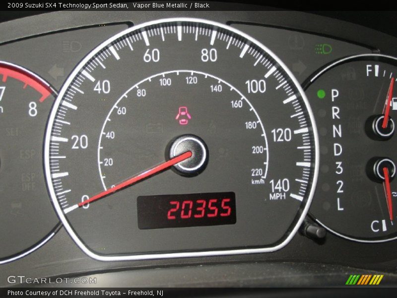 Vapor Blue Metallic / Black 2009 Suzuki SX4 Technology Sport Sedan